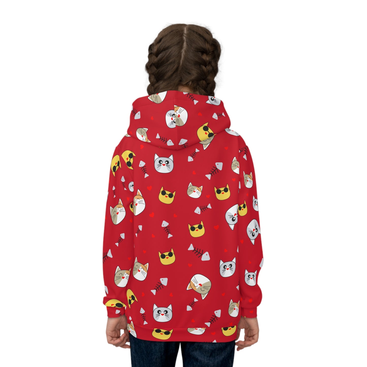 Adorable Cat Hoodie for Kids - Cozy Animal Print Sweatshirt That Kids Love