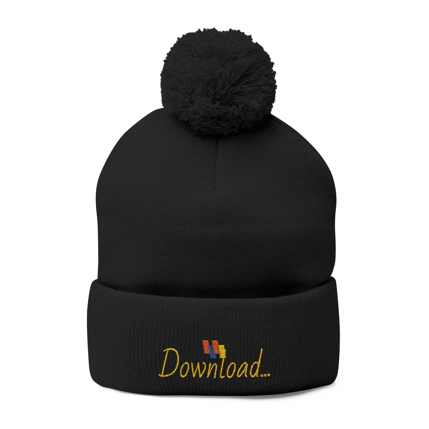 Premium Embroidered Pom-Pom Winter Beanie - Cozy Knit Cap for Ultimate Warmth & Style
