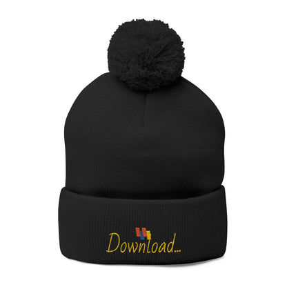 Premium Embroidered Pom-Pom Winter Beanie - Cozy Knit Cap for Ultimate Warmth & Style