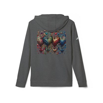 Vibrant Heart Print Hoodie - Cozy Unisex Fleece for Every Adventure