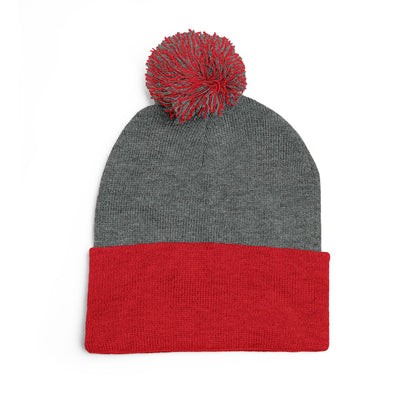 Premium Embroidered Pom-Pom Winter Beanie - Cozy Knit Cap for Ultimate Warmth & Style