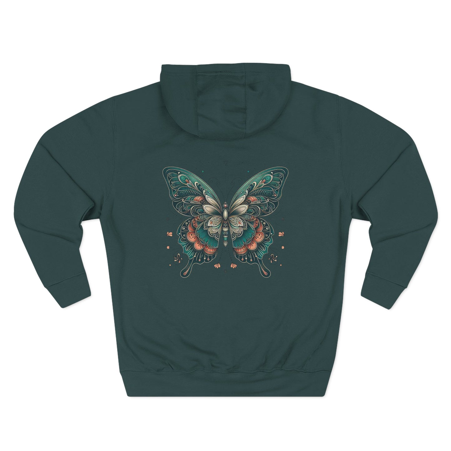 Boho Butterfly Hoodie | Cozy Fleece Unisex Sweatshirt for Nature Lovers | Stylish Spring Layering