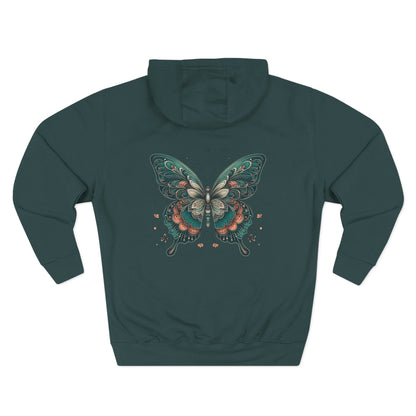 Boho Butterfly Hoodie | Cozy Fleece Unisex Sweatshirt for Nature Lovers | Stylish Spring Layering