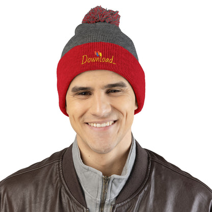 Premium Embroidered Pom-Pom Winter Beanie - Cozy Knit Cap for Ultimate Warmth & Style