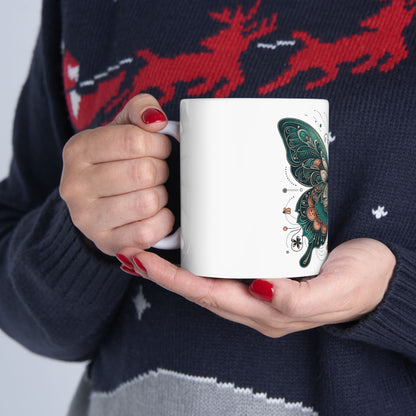 Obay Butterfly Ceramic Mug - Stunning Teal Design for Nature Lovers & Tea Enthusiasts