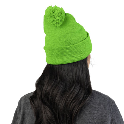 Premium Embroidered Pom-Pom Winter Beanie - Cozy Knit Cap for Ultimate Warmth & Style