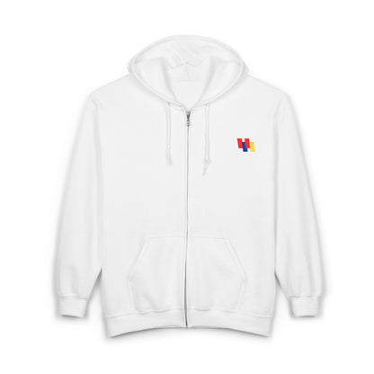 Vibrant Unisex Full Zip Hoodie - Cozy Outdoor Jacket with Colorful Style for Layering