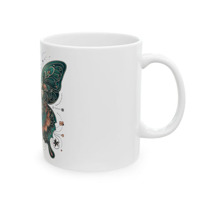 Obay Butterfly Ceramic Mug - Stunning Teal Design for Nature Lovers & Tea Enthusiasts