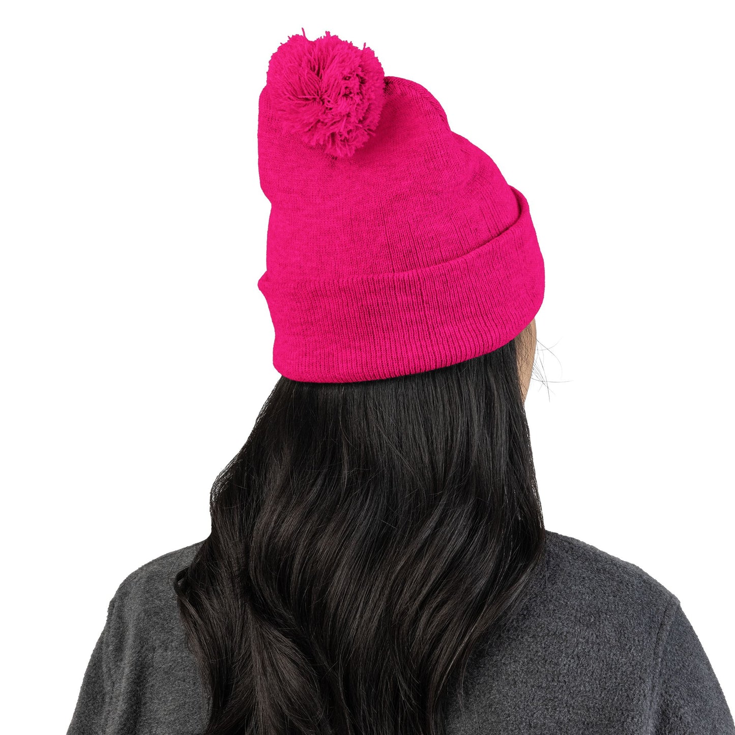 Premium Embroidered Pom-Pom Winter Beanie - Cozy Knit Cap for Ultimate Warmth & Style