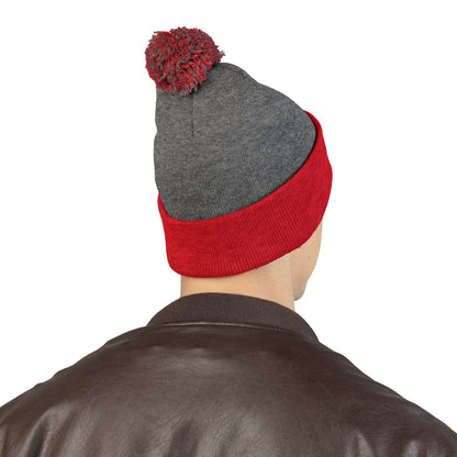 Premium Embroidered Pom-Pom Winter Beanie - Cozy Knit Cap for Ultimate Warmth & Style