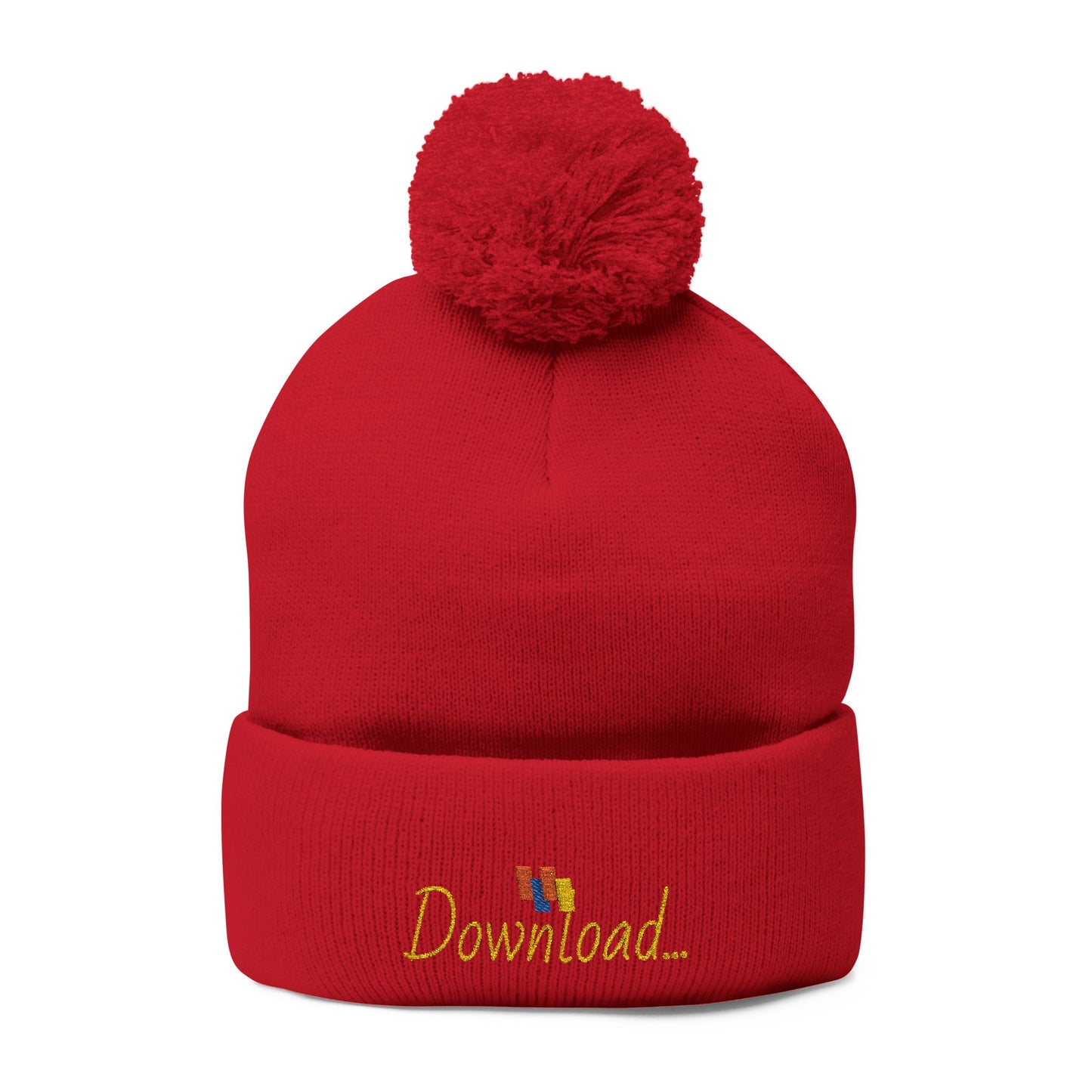 Premium Embroidered Pom-Pom Winter Beanie - Cozy Knit Cap for Ultimate Warmth & Style
