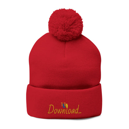 Premium Embroidered Pom-Pom Winter Beanie - Cozy Knit Cap for Ultimate Warmth & Style