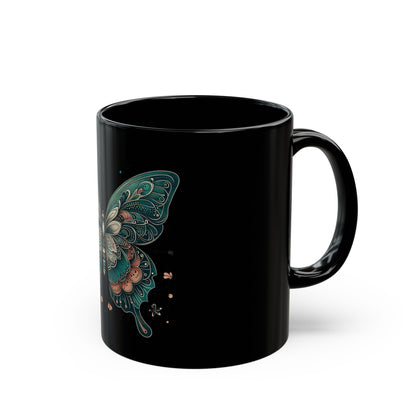 Stunning Butterfly Art Black Mug - Premium Coffee Cup