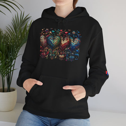 Love-Struck Hearts Hoodie - Ultra-Soft Unisex Comfort That Steals Hearts
