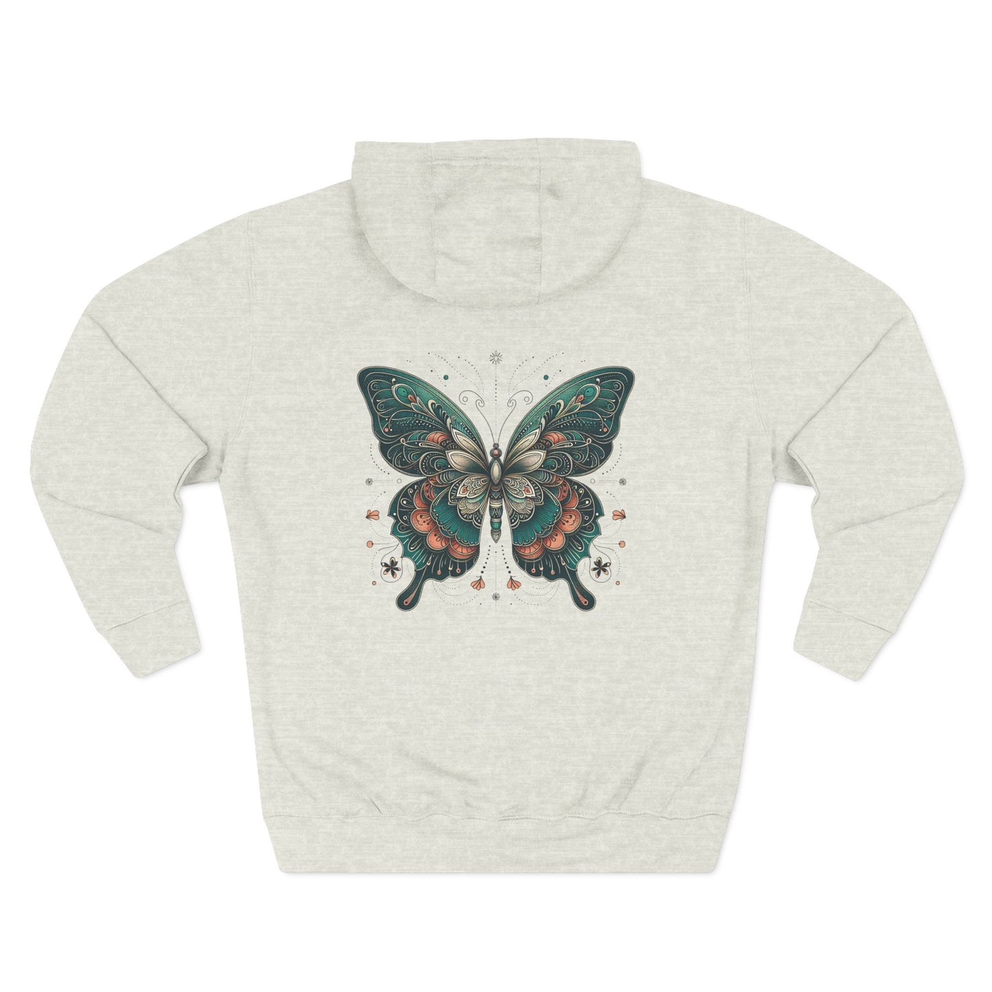 Boho Butterfly Hoodie | Cozy Fleece Unisex Sweatshirt for Nature Lovers | Stylish Spring Layering