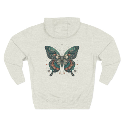 Boho Butterfly Hoodie | Cozy Fleece Unisex Sweatshirt for Nature Lovers | Stylish Spring Layering