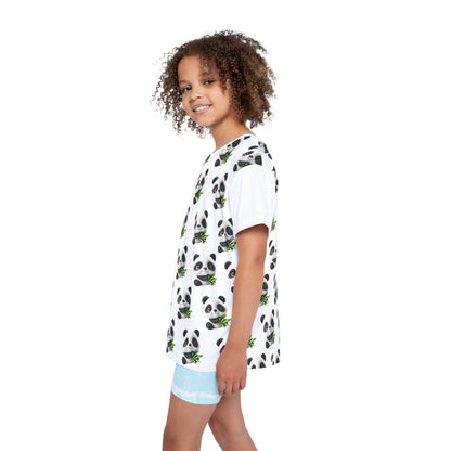 Panda Print Kids Sports Jersey - Adorable Athletic Tee for Playtime