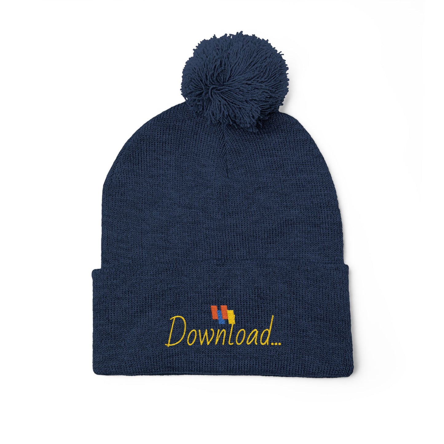 Premium Embroidered Pom-Pom Winter Beanie - Cozy Knit Cap for Ultimate Warmth & Style