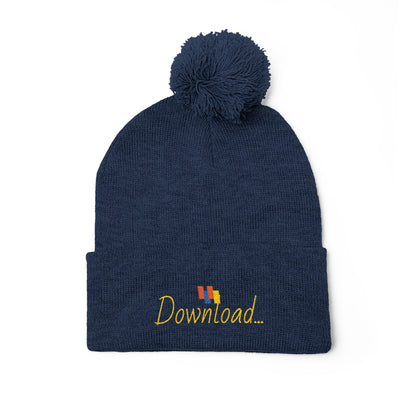 Premium Embroidered Pom-Pom Winter Beanie - Cozy Knit Cap for Ultimate Warmth & Style
