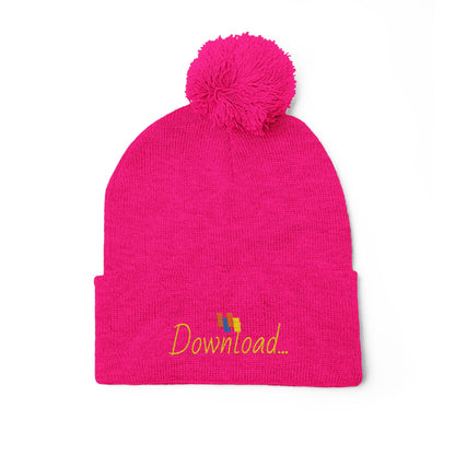 Premium Embroidered Pom-Pom Winter Beanie - Cozy Knit Cap for Ultimate Warmth & Style