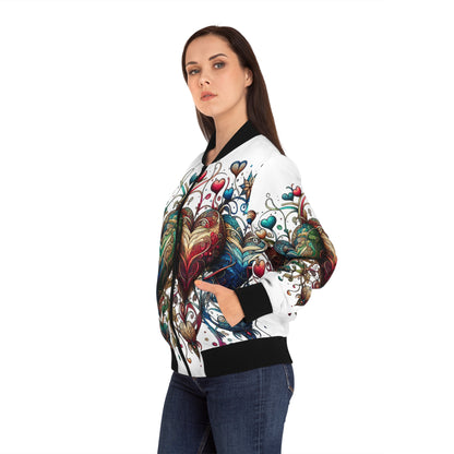 Colorful Heart Bomber Jacket - Turn Heads & Steal Hearts!