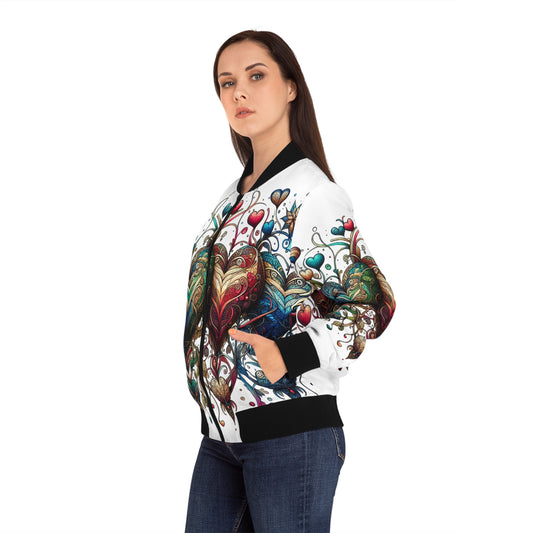 Colorful Heart Bomber Jacket - Turn Heads & Steal Hearts!