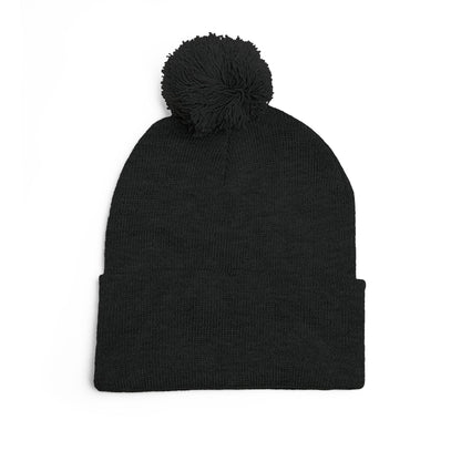 Premium Embroidered Pom-Pom Winter Beanie - Cozy Knit Cap for Ultimate Warmth & Style