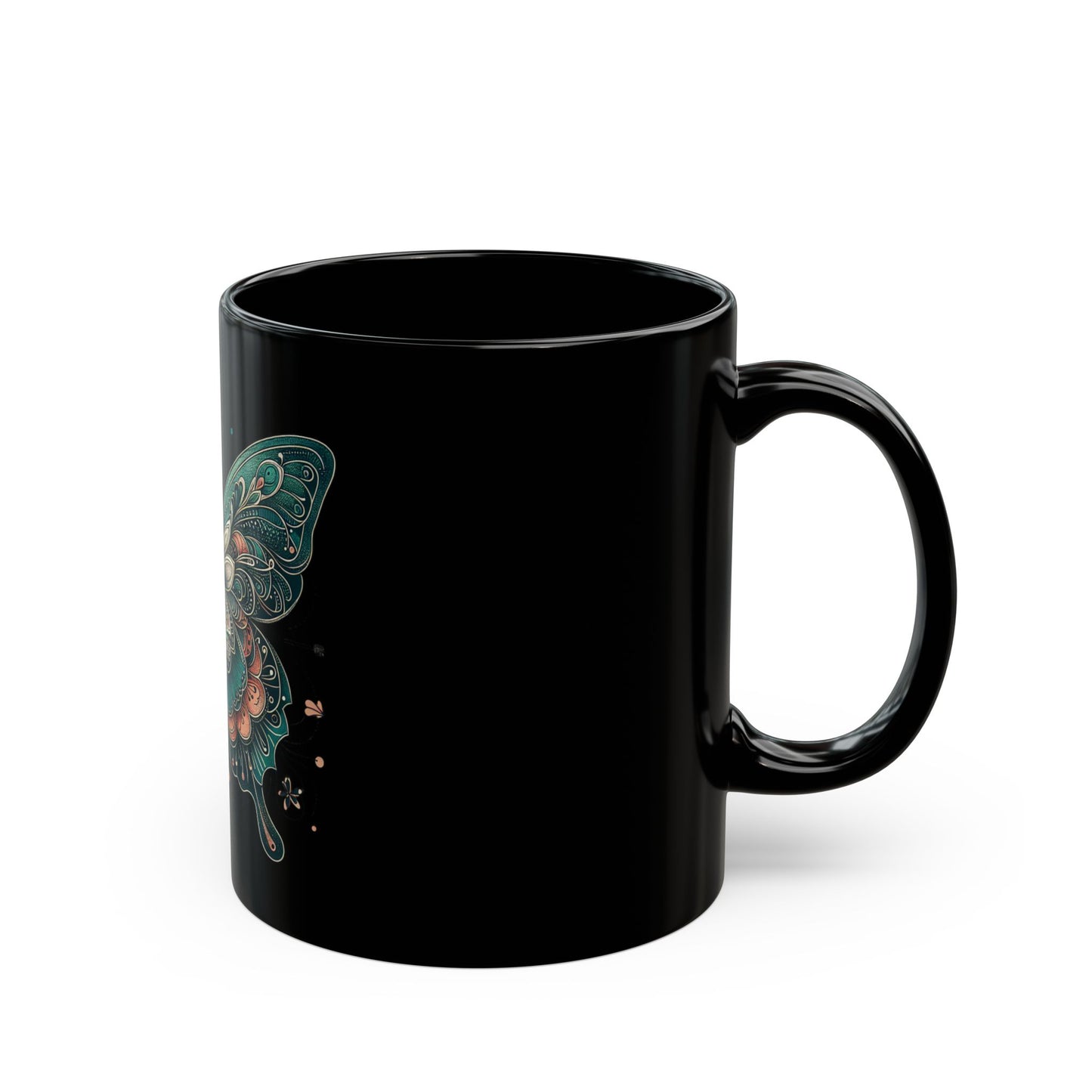 Stunning Butterfly Art Black Mug - Premium Coffee Cup