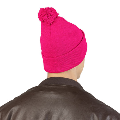 Premium Embroidered Pom-Pom Winter Beanie - Cozy Knit Cap for Ultimate Warmth & Style
