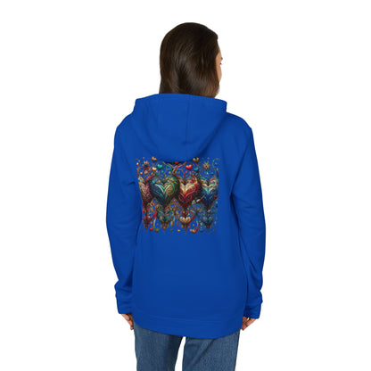Vibrant Heart Print Hoodie - Cozy Unisex Fleece for Every Adventure