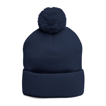 Premium Embroidered Pom-Pom Winter Beanie - Cozy Knit Cap for Ultimate Warmth & Style