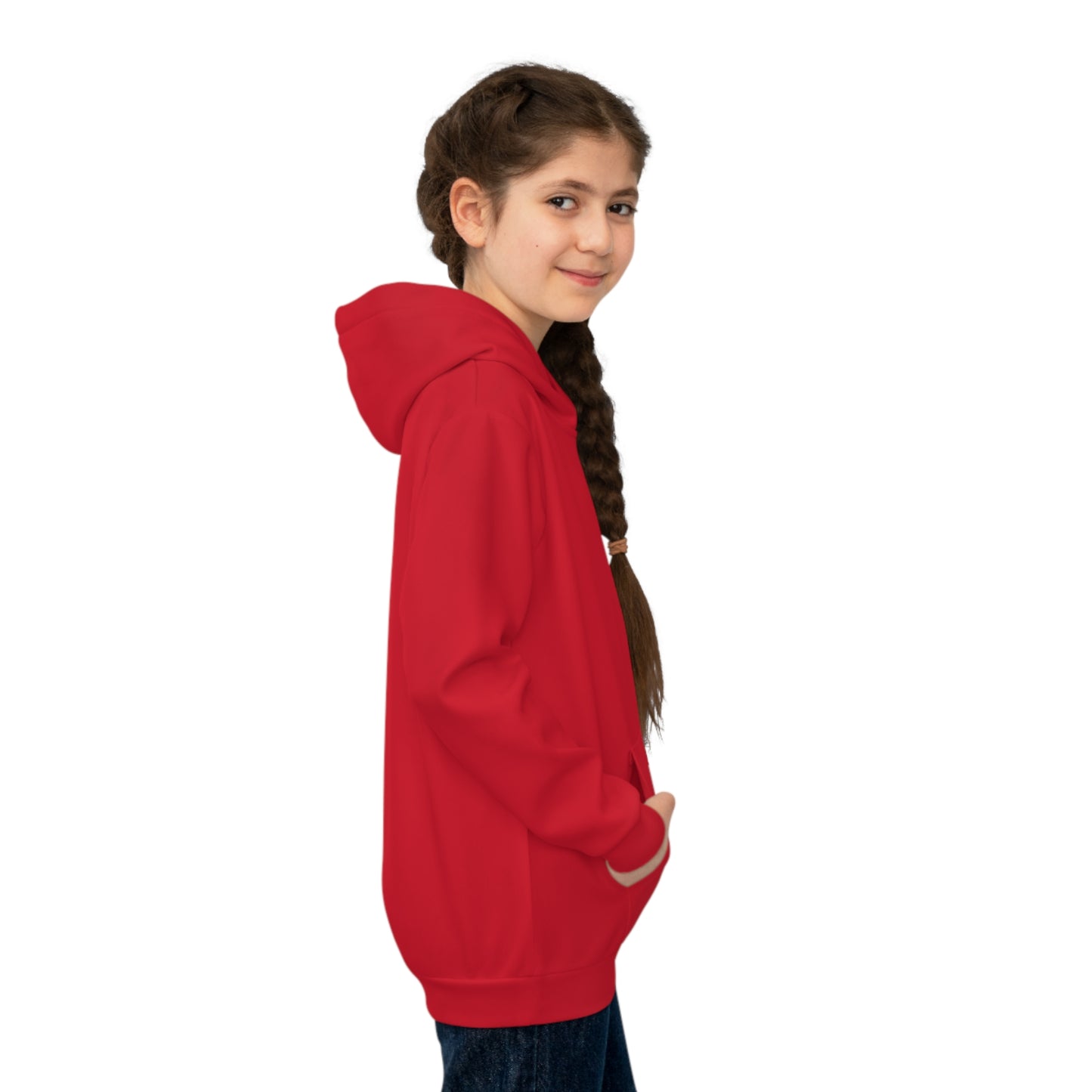 Adventure Awaits Kids Hoodie - Red Nature Design