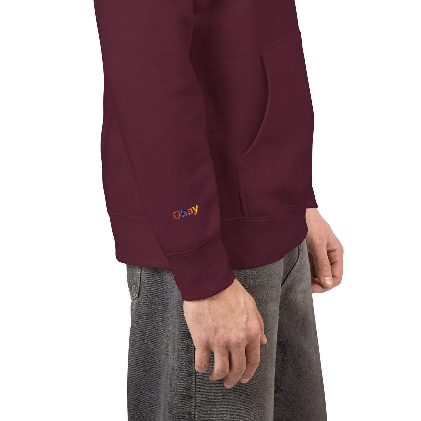 Obay Soft Peach Embroidered Fleece Hoodie | Cozy Unisex Layer for Spring Style & Everyday Comfort