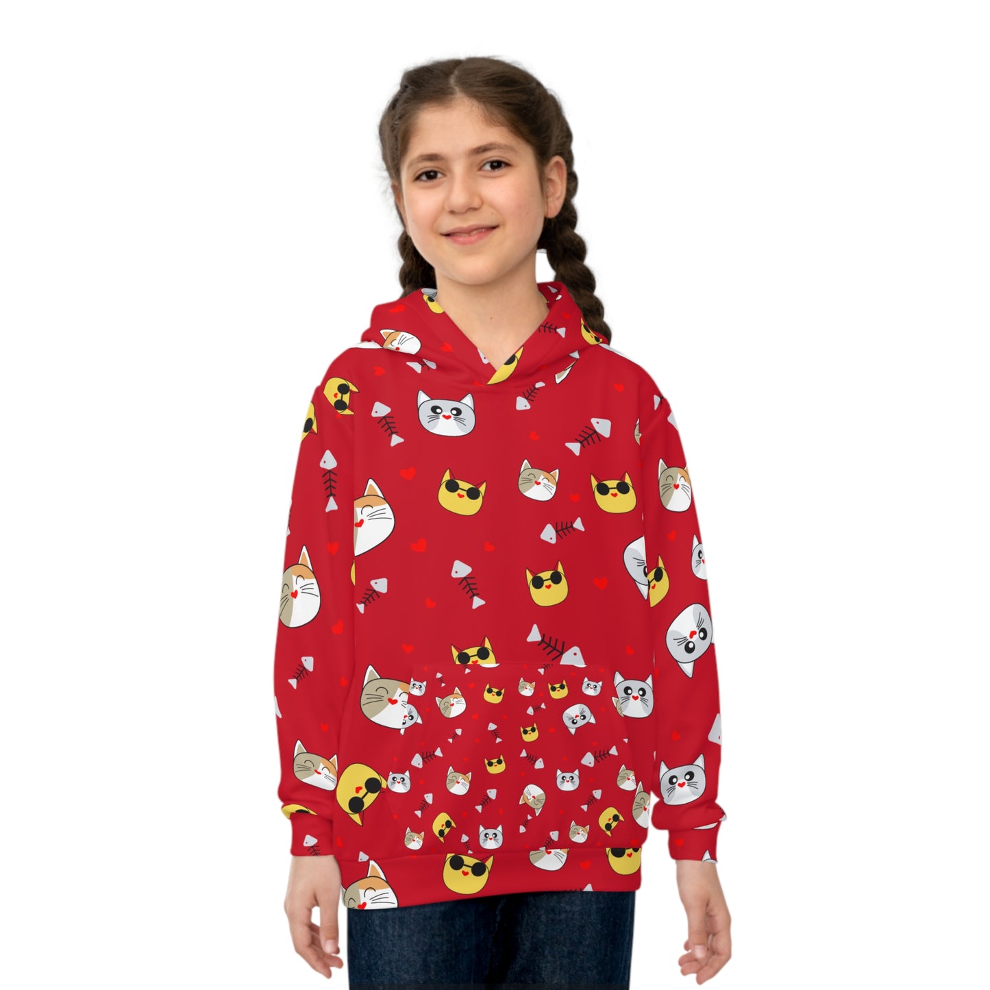 Adorable Cat Hoodie for Kids - Cozy Animal Print Sweatshirt That Kids Love
