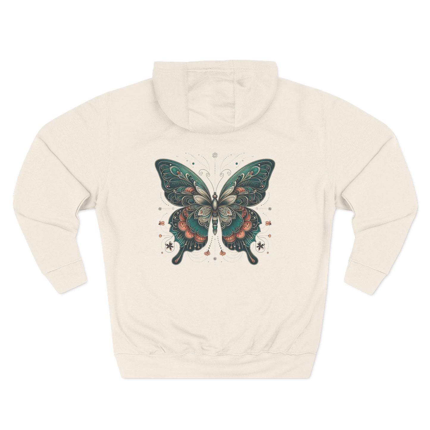 Boho Butterfly Hoodie | Cozy Fleece Unisex Sweatshirt for Nature Lovers | Stylish Spring Layering