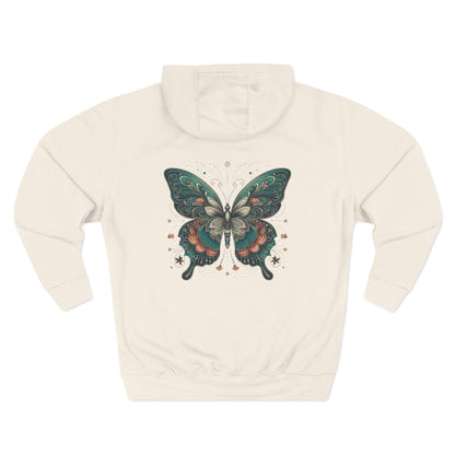 Boho Butterfly Hoodie | Cozy Fleece Unisex Sweatshirt for Nature Lovers | Stylish Spring Layering
