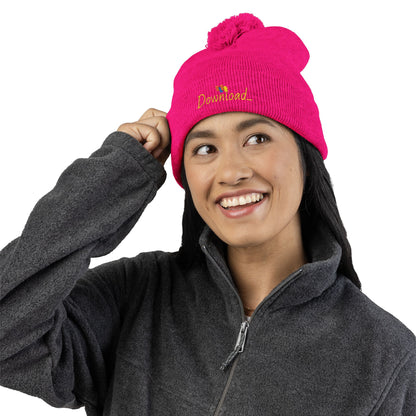 Premium Embroidered Pom-Pom Winter Beanie - Cozy Knit Cap for Ultimate Warmth & Style