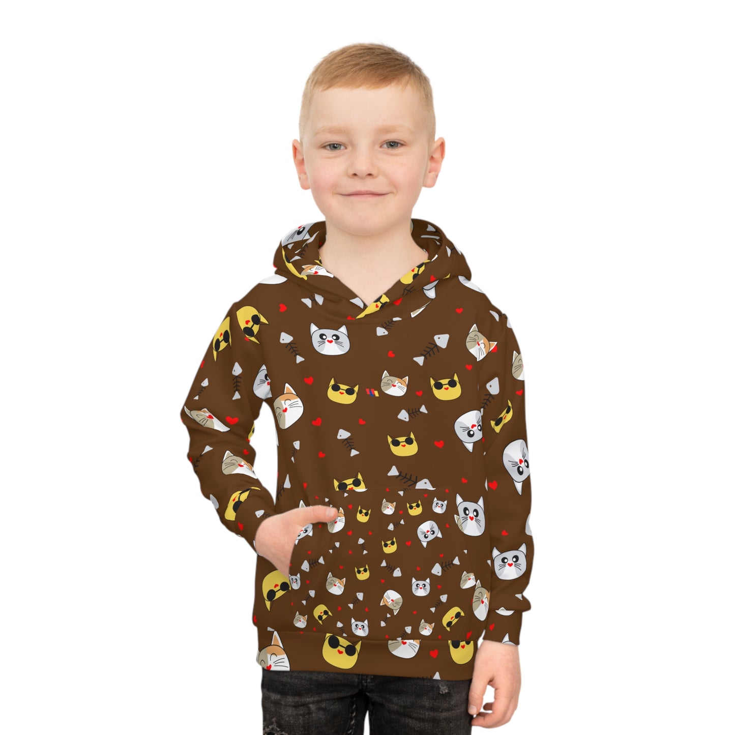 Adorable Cat Hoodie for Kids - Super Soft & Cozy Animal Print Sweatshirt