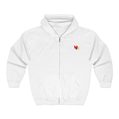 Vibrant Unisex Full Zip Hoodie - Cozy Outdoor Jacket with Colorful Style for Layering