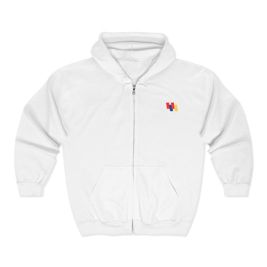 Vibrant Unisex Full Zip Hoodie - Cozy Outdoor Jacket with Colorful Style for Layering