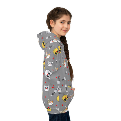 Light Gray Kids Hoodie - Nature-Inspired Design | Cozy Pullover