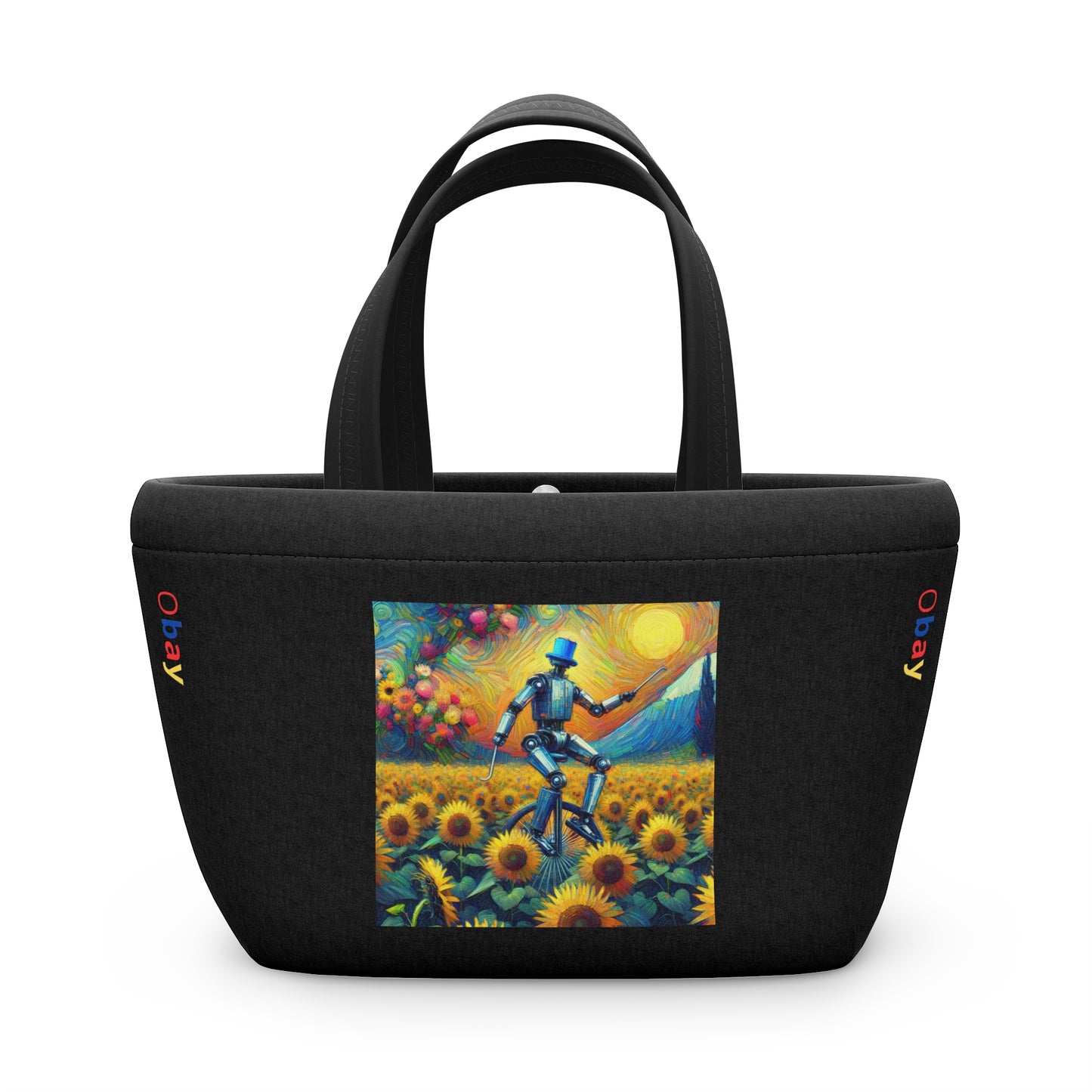 Sunflower Art Insulated Lunch Tote - Eco-Friendly, Colorful Design for Work & Kids' Picnics