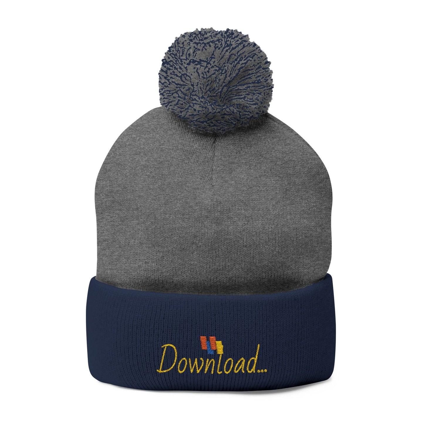 Premium Embroidered Pom-Pom Winter Beanie - Cozy Knit Cap for Ultimate Warmth & Style