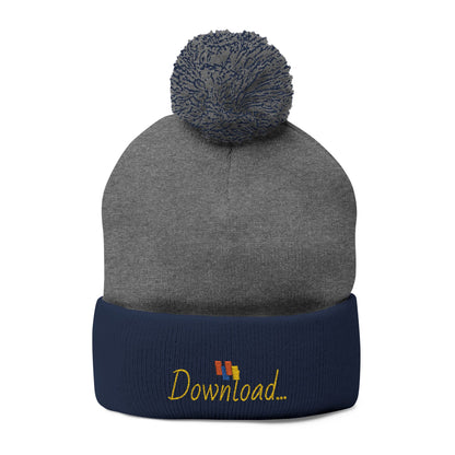 Premium Embroidered Pom-Pom Winter Beanie - Cozy Knit Cap for Ultimate Warmth & Style