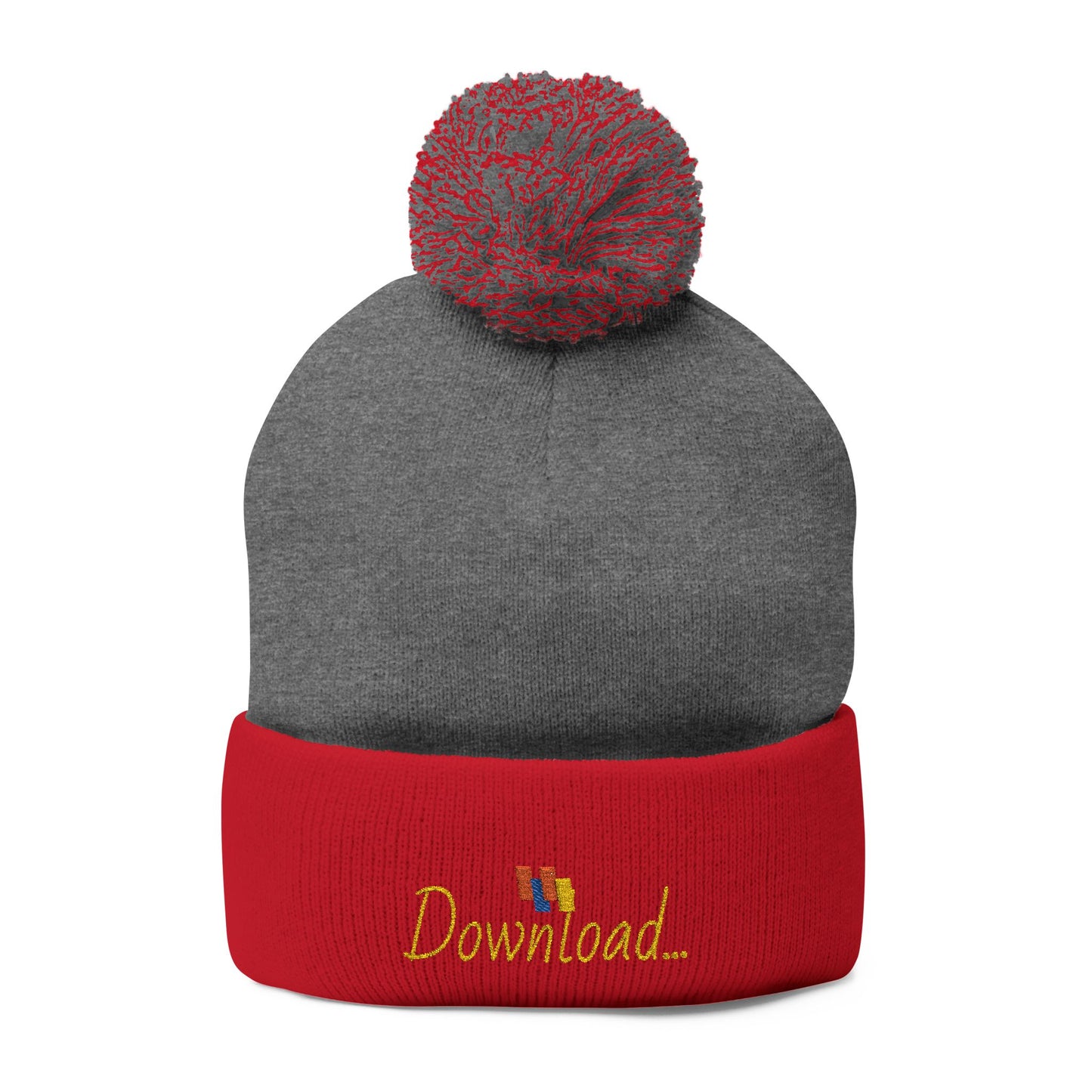 Premium Embroidered Pom-Pom Winter Beanie - Cozy Knit Cap for Ultimate Warmth & Style