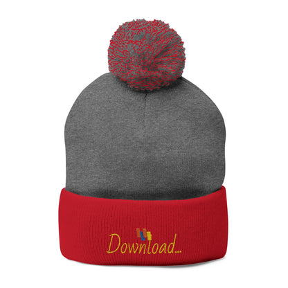 Premium Embroidered Pom-Pom Winter Beanie - Cozy Knit Cap for Ultimate Warmth & Style