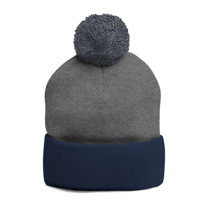 Premium Embroidered Pom-Pom Winter Beanie - Cozy Knit Cap for Ultimate Warmth & Style