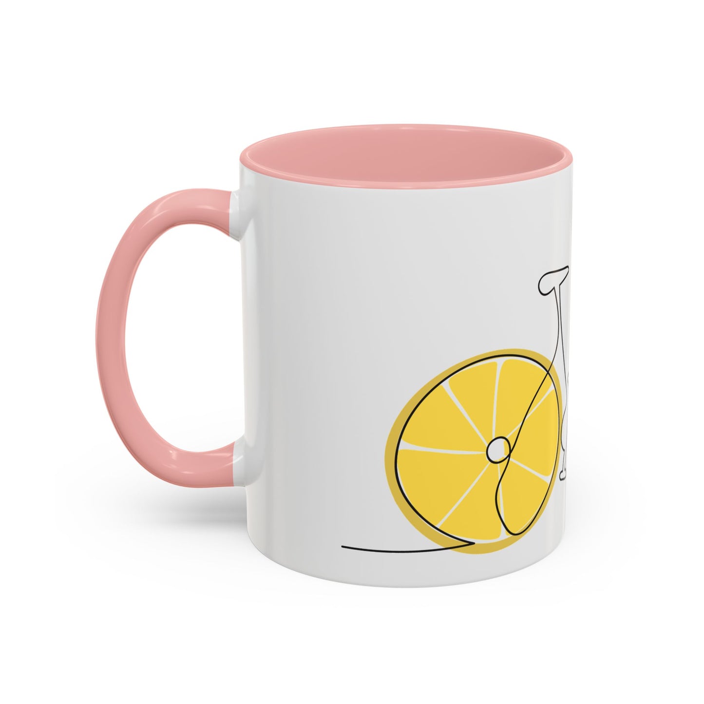 Lemon Bicycle Mug - Whimsical Coffee Cup with Black Handle