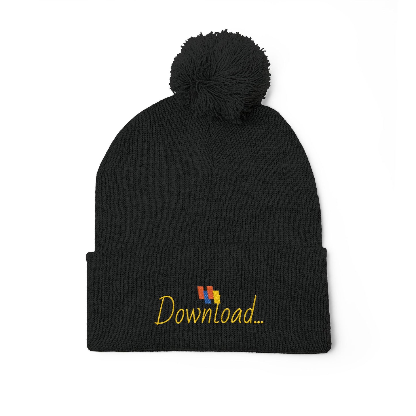 Premium Embroidered Pom-Pom Winter Beanie - Cozy Knit Cap for Ultimate Warmth & Style