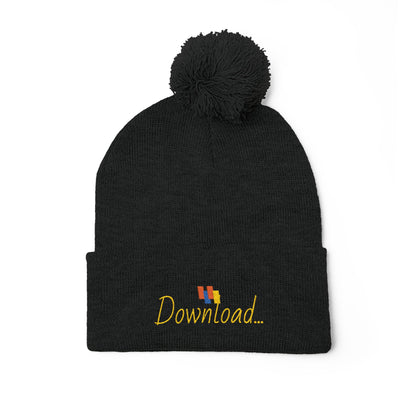 Premium Embroidered Pom-Pom Winter Beanie - Cozy Knit Cap for Ultimate Warmth & Style